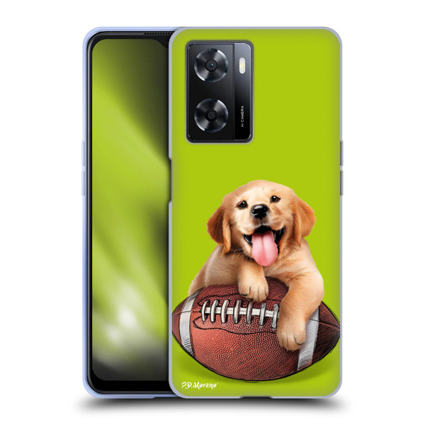 P.D. Moreno Sport Puppies Golden Retriever Football Soft Gel Case for OPPO A57s