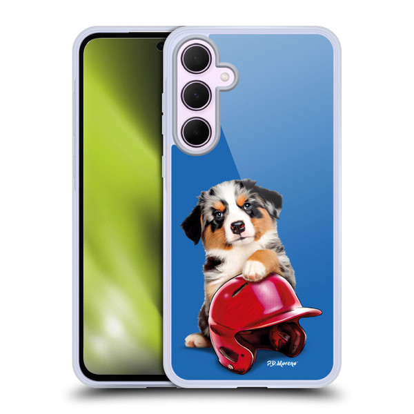 P.D. Moreno Sport Puppies Australian Shepherd Helmet Soft Gel Case for Samsung Galaxy A35 5G