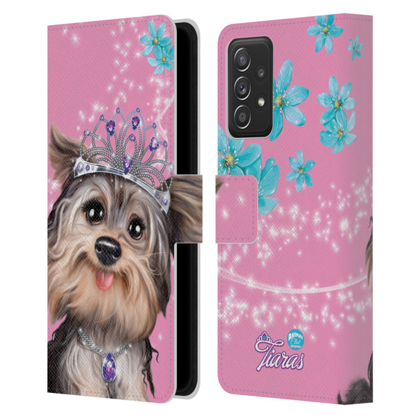 Animal Club International Royal Faces Yorkie Leather Book Wallet Case Cover For Samsung Galaxy A53 5G (2022)