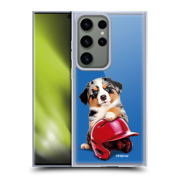 P.D. Moreno Sport Puppies Australian Shepherd Helmet Soft Gel Case for Samsung Galaxy S23 Ultra 5G