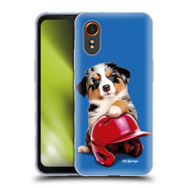P.D. Moreno Sport Puppies Australian Shepherd Helmet Soft Gel Case for Samsung Galaxy Xcover7 5G