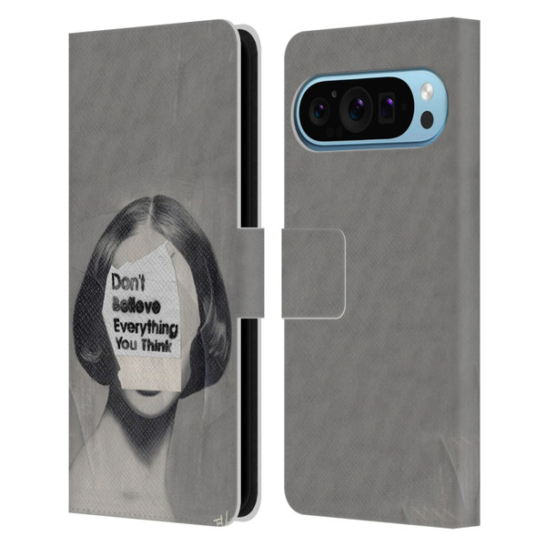 LouiJoverArt Black And White Think Leather Book Wallet Case Cover For Google Pixel 9 / Pixel 9 Pro