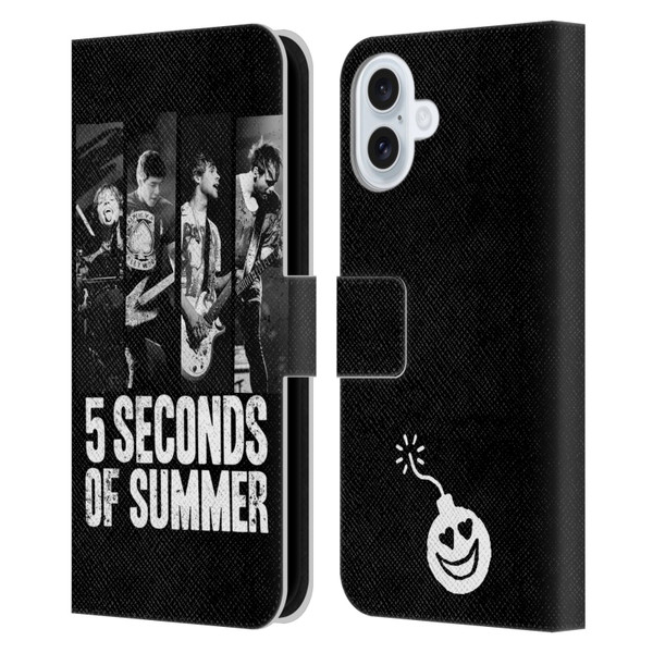 5 Seconds of Summer Posters Strips Leather Book Wallet Case Cover For Apple iPhone 16 Plus