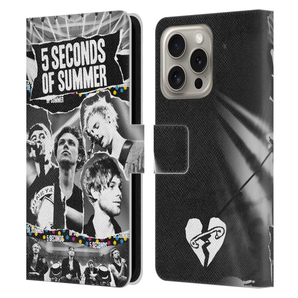 5 Seconds of Summer Posters Torn Papers 1 Leather Book Wallet Case Cover For Apple iPhone 16 Pro