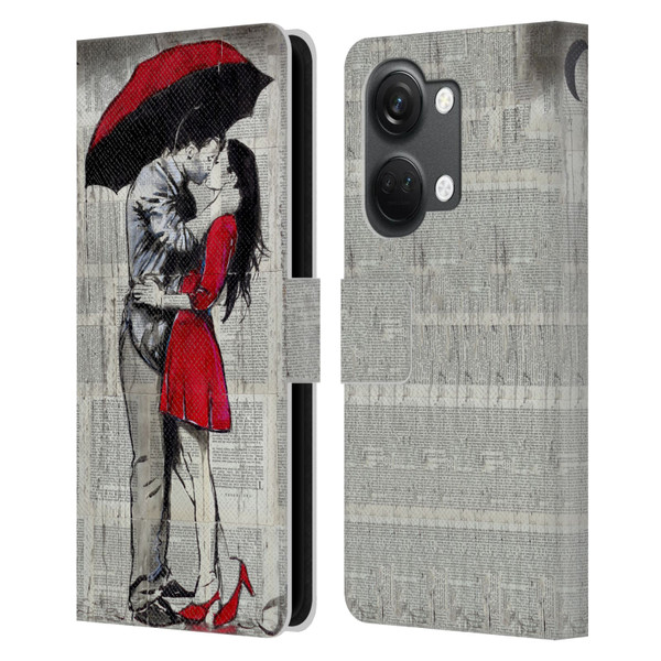LouiJoverArt Red Ink A New Kiss 2 Leather Book Wallet Case Cover For OnePlus Nord 3 5G