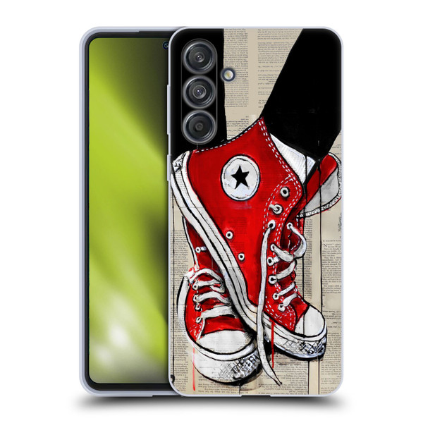 LouiJoverArt Red Ink Shoes Soft Gel Case for Samsung Galaxy M55 5G