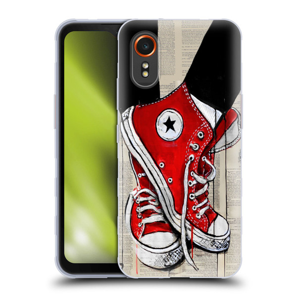 LouiJoverArt Red Ink Shoes Soft Gel Case for Samsung Galaxy Xcover7 5G