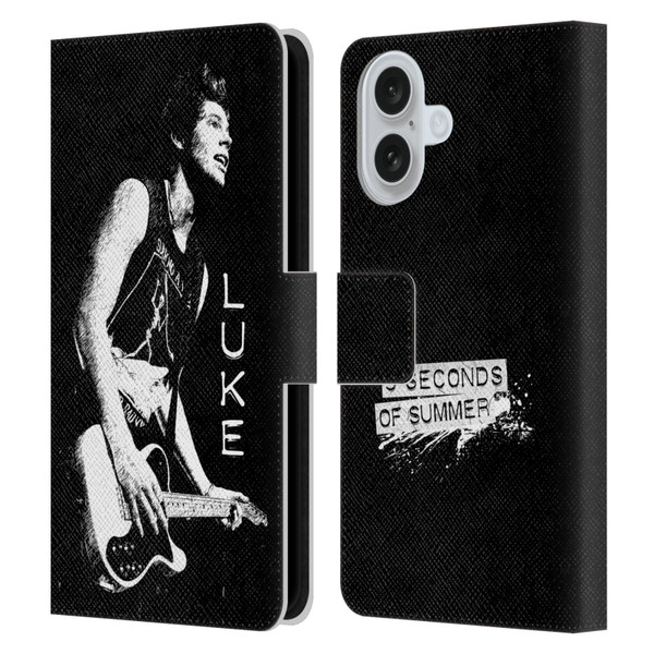 5 Seconds of Summer Solos BW Luke Leather Book Wallet Case Cover For Apple iPhone 16