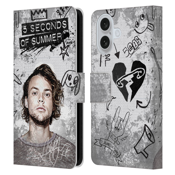 5 Seconds of Summer Solos Vandal Ashton Leather Book Wallet Case Cover For Apple iPhone 16