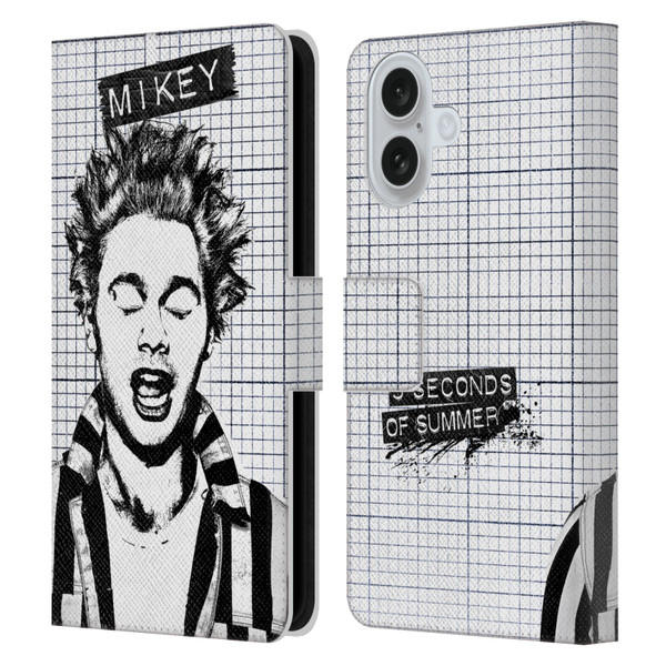 5 Seconds of Summer Solos Grained Mikey Leather Book Wallet Case Cover For Apple iPhone 16