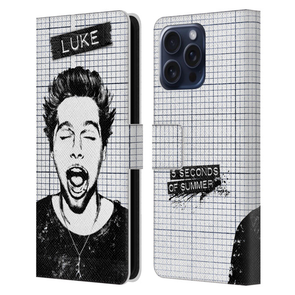 5 Seconds of Summer Solos Grained Luke Leather Book Wallet Case Cover For Apple iPhone 16 Pro Max