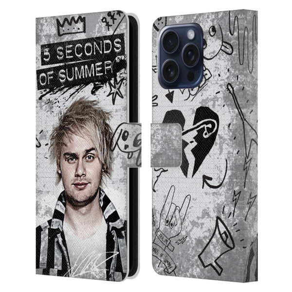 5 Seconds of Summer Solos Vandal Mikey Leather Book Wallet Case Cover For Apple iPhone 16 Pro Max