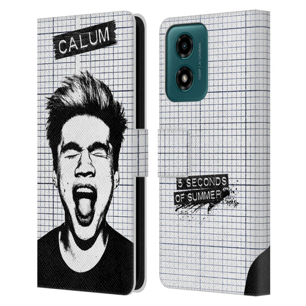 5 Seconds of Summer Solos Grained Calum Leather Book Wallet Case Cover For Motorola Moto G04/G04s/G24 4G