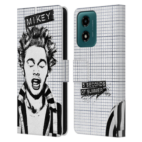 5 Seconds of Summer Solos Grained Mikey Leather Book Wallet Case Cover For Motorola Moto G04/G04s/G24 4G