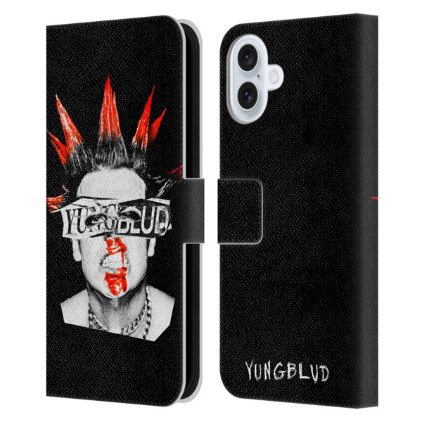 Yungblud Graphics Face Leather Book Wallet Case Cover For Apple iPhone 16 Plus