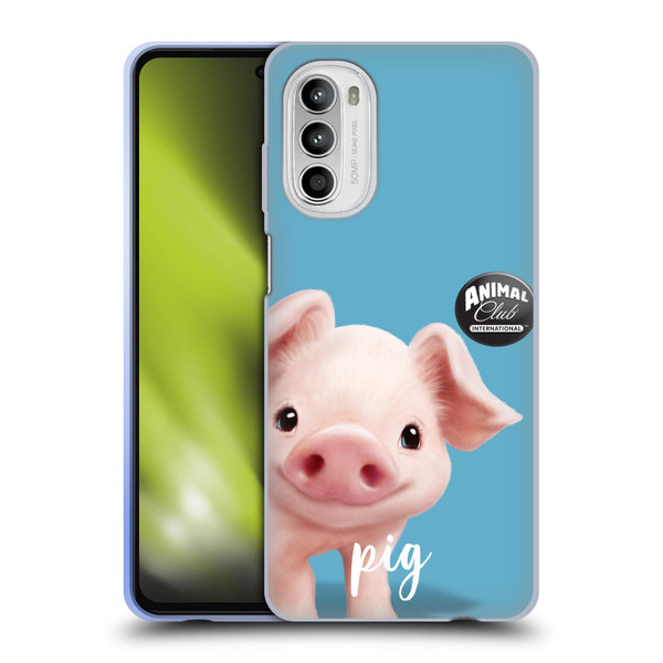 Animal Club International Faces Pig Soft Gel Case for Motorola Moto G52