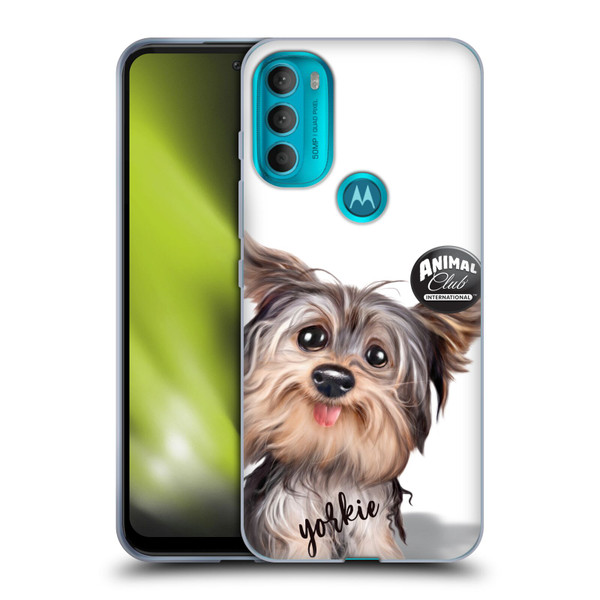 Animal Club International Faces Yorkie Soft Gel Case for Motorola Moto G71 5G
