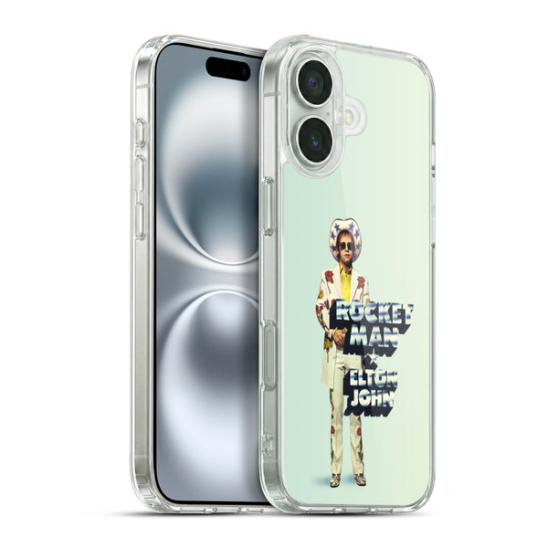 Elton John Artwork Rocket Man Single Soft Gel Case for Apple iPhone 16 Plus & MagSafe