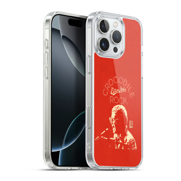 Elton John Artwork Crocodile Rock Single Soft Gel Case for Apple iPhone 16 Pro Max & MagSafe