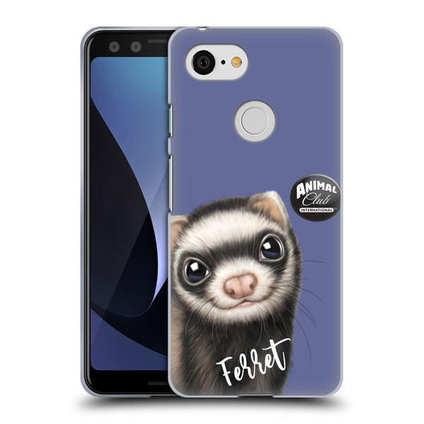 Animal Club International Faces Ferret Soft Gel Case for Google Pixel 3