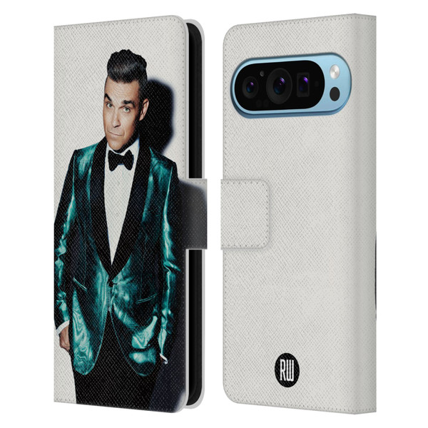 Robbie Williams Calendar White Background Leather Book Wallet Case Cover For Google Pixel 9 / Pixel 9 Pro