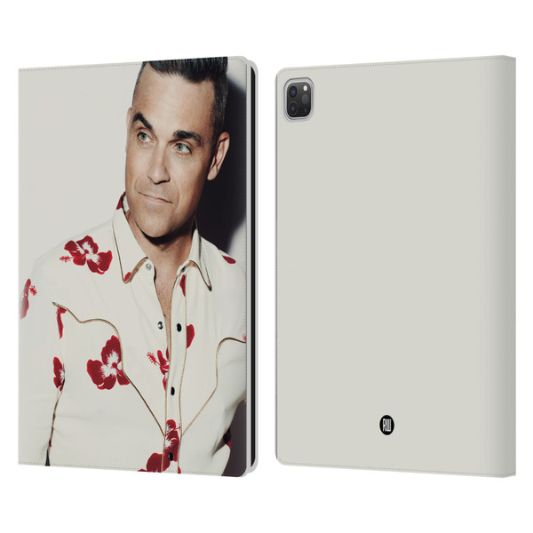 Robbie Williams Calendar Floral Shirt Leather Book Wallet Case Cover For Apple iPad Pro 13 M4 2024
