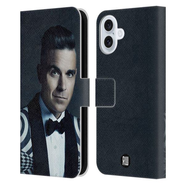 Robbie Williams Calendar Printed Tux Leather Book Wallet Case Cover For Apple iPhone 16 Plus