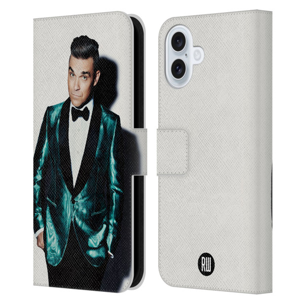 Robbie Williams Calendar White Background Leather Book Wallet Case Cover For Apple iPhone 16 Plus