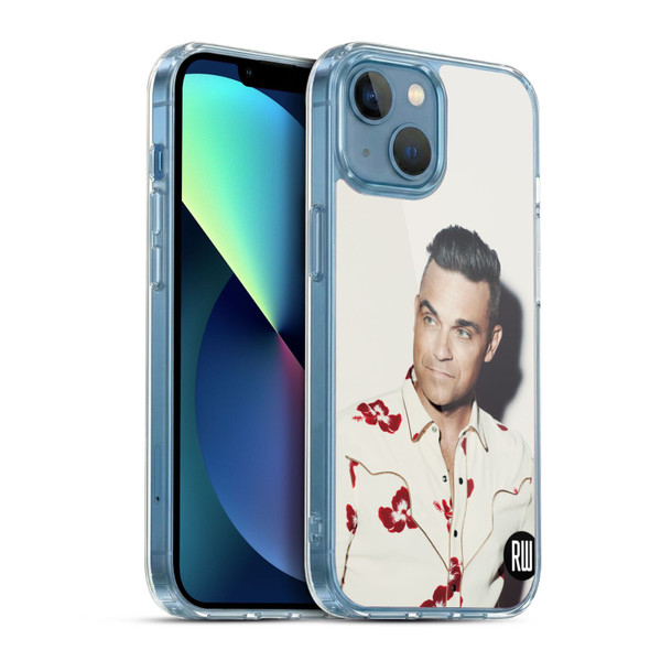 Robbie Williams Calendar Floral Shirt Soft Gel Case for Apple iPhone 13 Mini & MagSafe