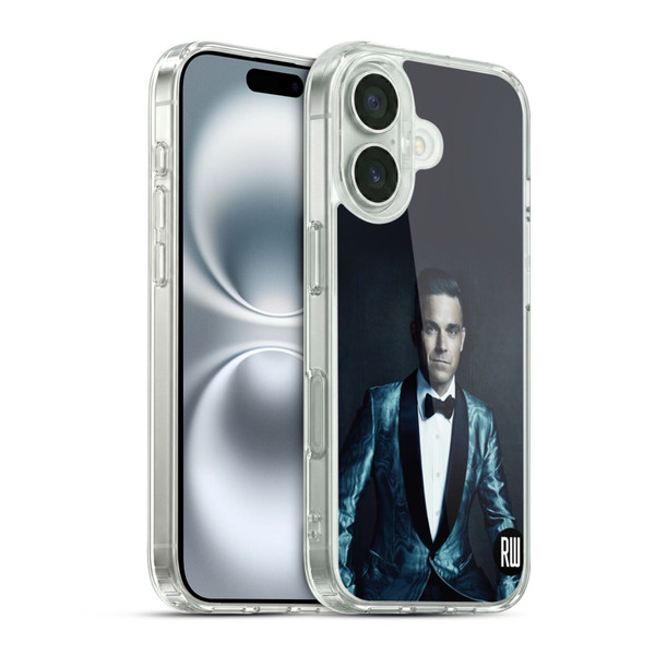 Robbie Williams Calendar Dark Background Soft Gel Case for Apple iPhone 16 & MagSafe