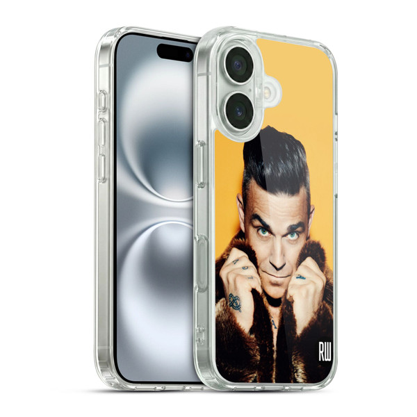 Robbie Williams Calendar Fur Coat Soft Gel Case for Apple iPhone 16 & MagSafe
