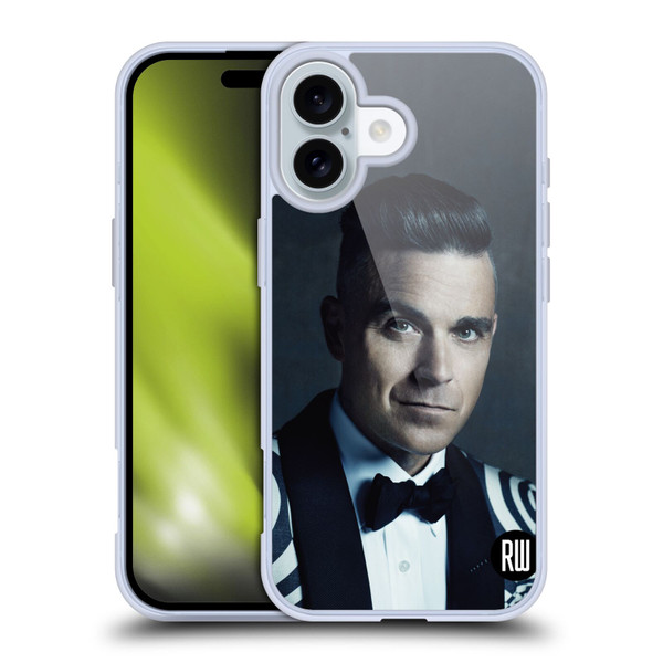 Robbie Williams Calendar Printed Tux Soft Gel Case for Apple iPhone 16