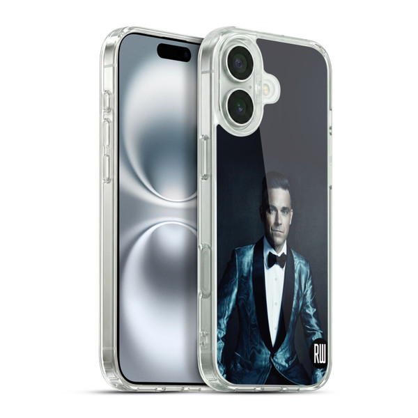 Robbie Williams Calendar Dark Background Soft Gel Case for Apple iPhone 16 Plus & MagSafe