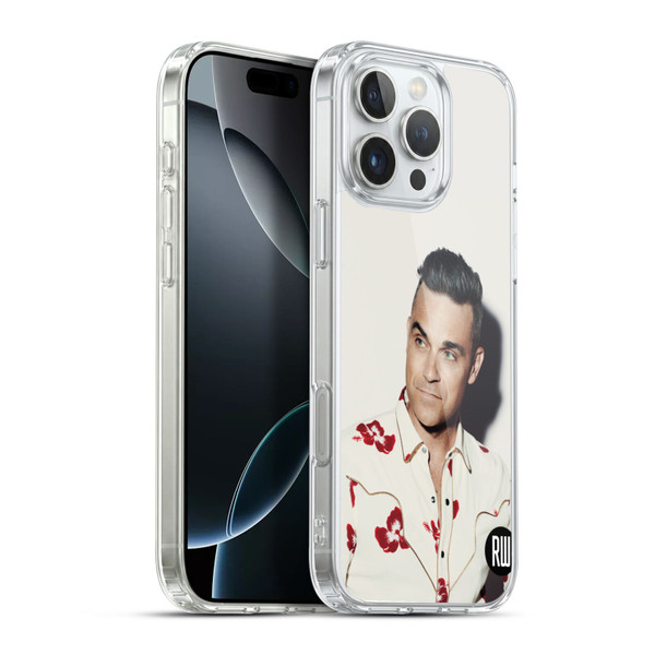 Robbie Williams Calendar Floral Shirt Soft Gel Case for Apple iPhone 16 Pro Max & MagSafe