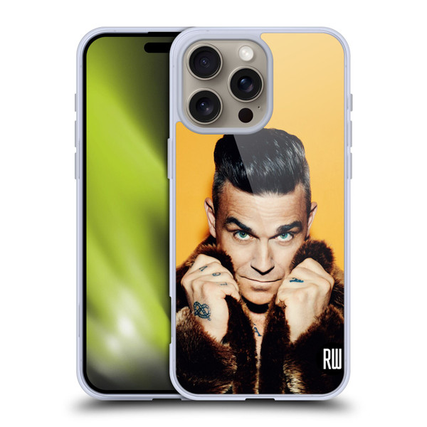 Robbie Williams Calendar Fur Coat Soft Gel Case for Apple iPhone 16 Pro Max