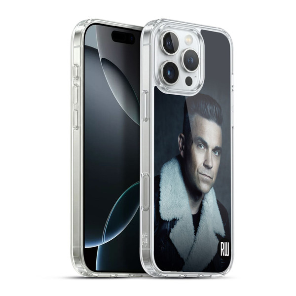 Robbie Williams Calendar Leather Jacket Soft Gel Case for Apple iPhone 16 Pro Max & MagSafe
