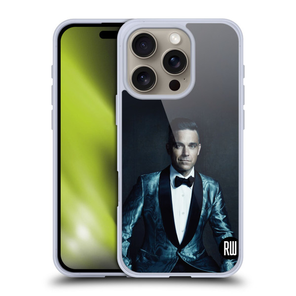 Robbie Williams Calendar Dark Background Soft Gel Case for Apple iPhone 16 Pro