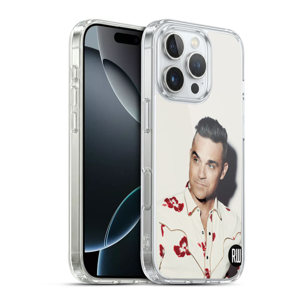 Robbie Williams Calendar Floral Shirt Soft Gel Case for Apple iPhone 16 Pro & MagSafe