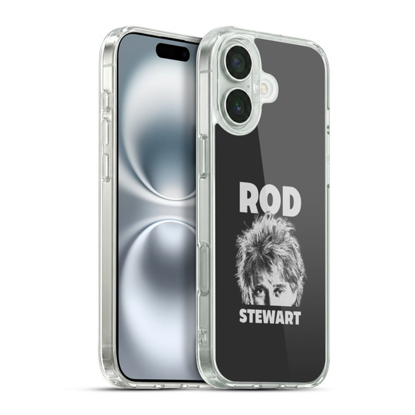 Rod Stewart Art Black And White Soft Gel Case for Apple iPhone 16 Plus