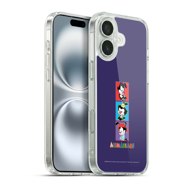 Animaniacs Graphics Tiles Soft Gel Case for Apple iPhone 16 Plus & MagSafe