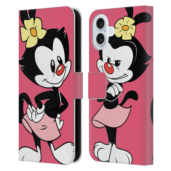 Animaniacs Graphics Dot Leather Book Wallet Case Cover For Apple iPhone 16 Plus