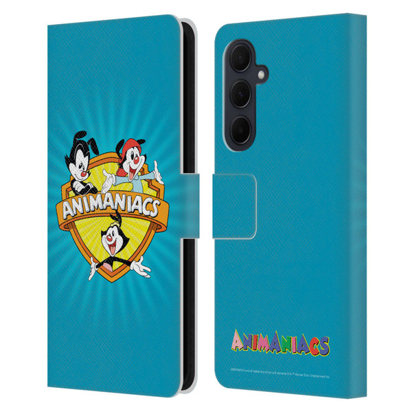 Animaniacs Graphics Logo Leather Book Wallet Case Cover For Samsung Galaxy A35 5G