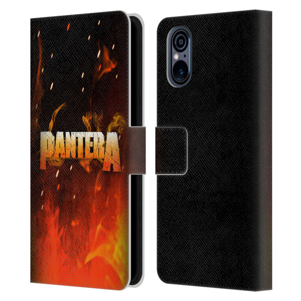 Pantera Art Fire Leather Book Wallet Case Cover For Sony Xperia 5 V 5G