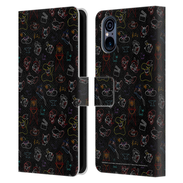 Animaniacs Graphics Pattern Leather Book Wallet Case Cover For Sony Xperia 5 V 5G