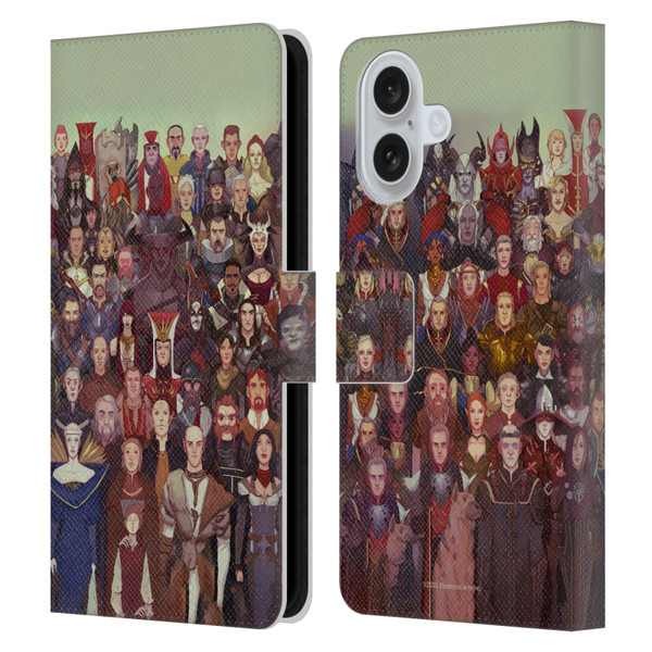 EA Bioware Dragon Age Inquisition Graphics Cast Of Thousands Leather Book Wallet Case Cover For Apple iPhone 16