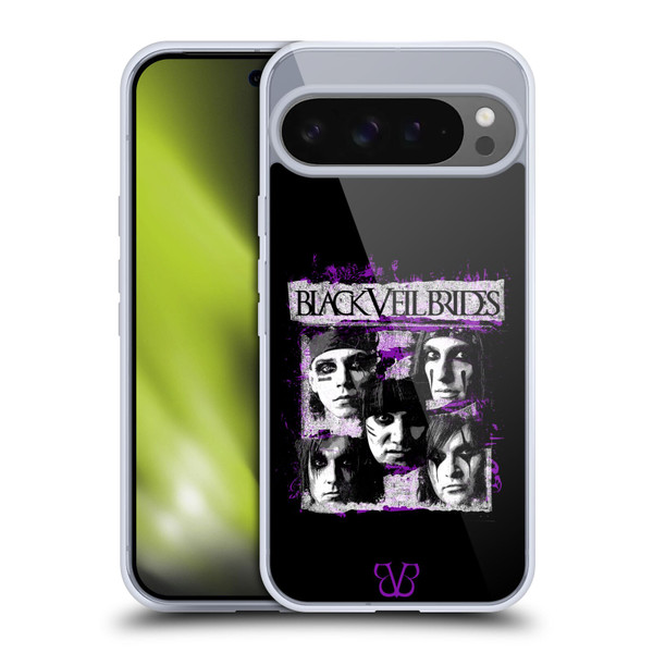 Black Veil Brides Band Art Grunge Faces Soft Gel Case for Google Pixel 9 Pro XL