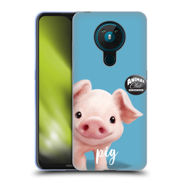 Animal Club International Faces Pig Soft Gel Case for Nokia 5.3