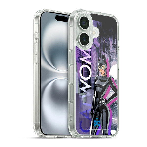 DC Women Core Compositions Catwoman Soft Gel Case for Apple iPhone 16 & MagSafe