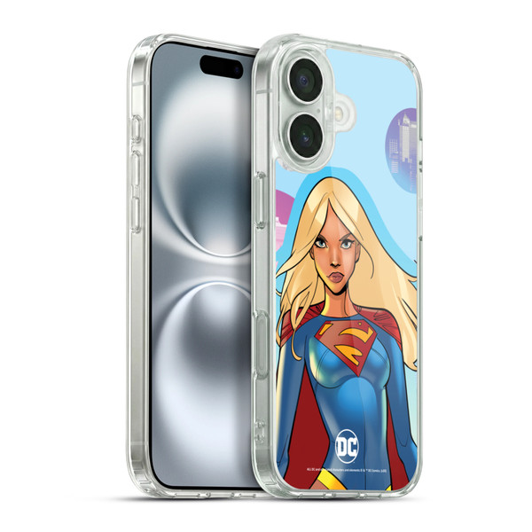 DC Women Core Compositions Supergirl Soft Gel Case for Apple iPhone 16 Plus & MagSafe