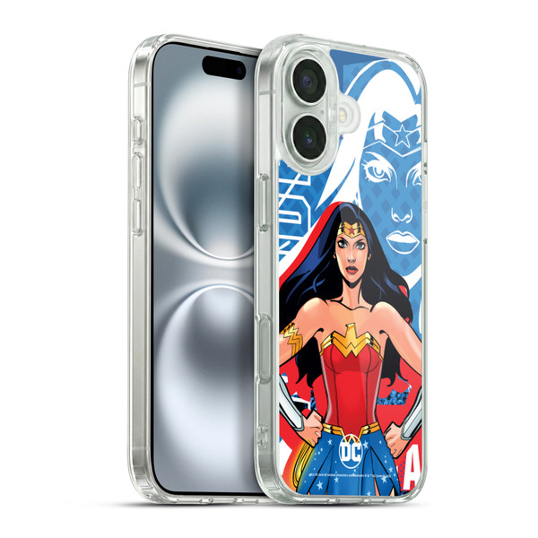 DC Women Core Compositions Wonder Woman Soft Gel Case for Apple iPhone 16 Plus & MagSafe